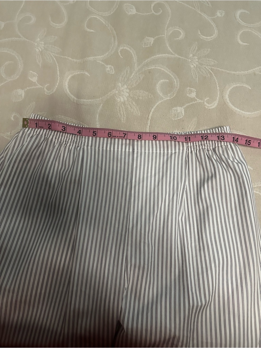 LESET White & Black Pinstripe Wide Leg Pull-On Pants Size S Made in USA - Picture 12 of 12